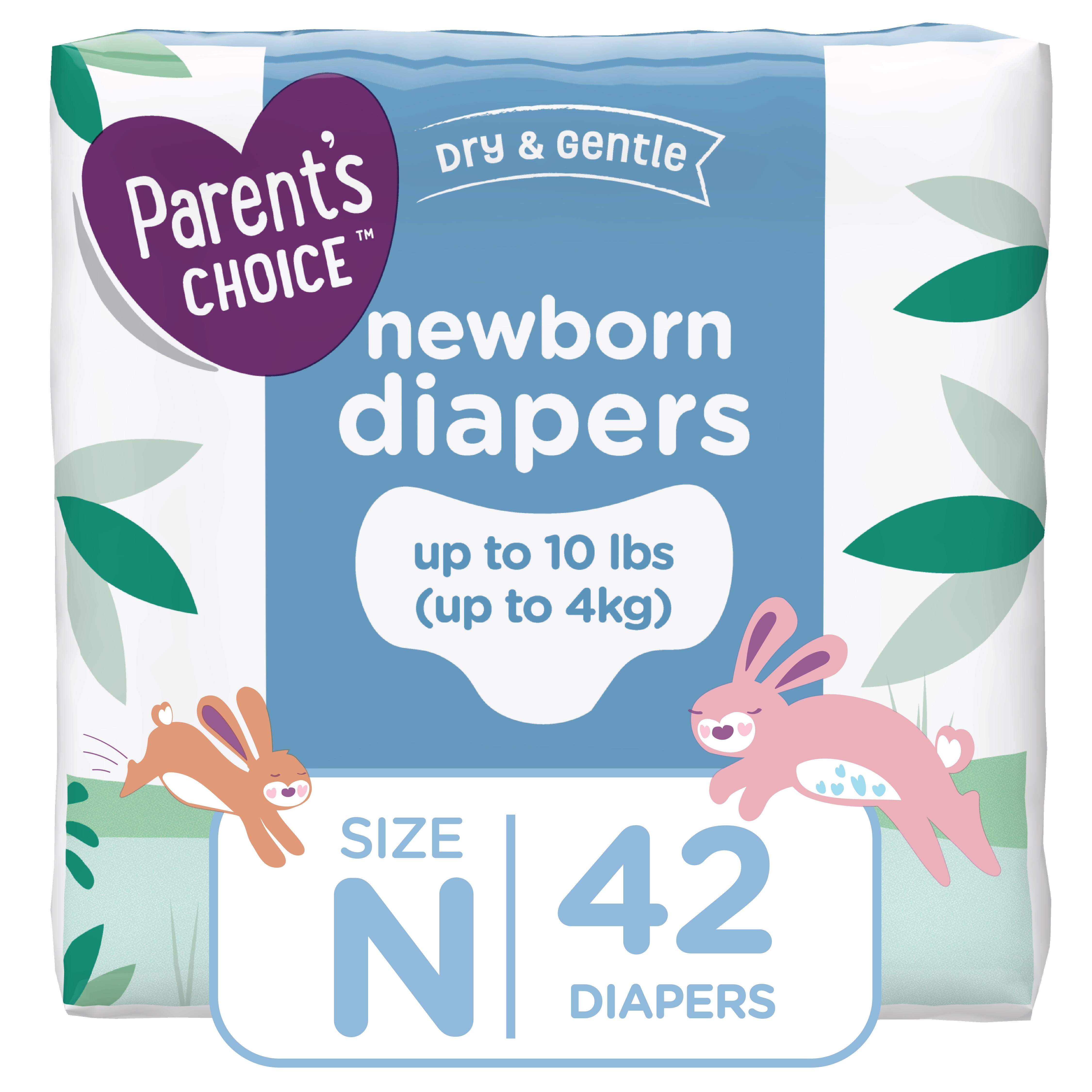 Parent's Choice Dry & Gentle Newborn Diapers - Soft & Breathable, 42 Count Pack | Image