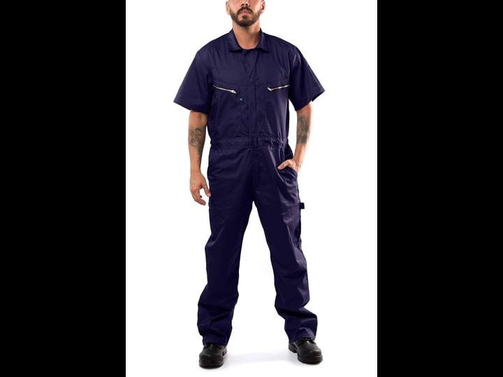 kolossus-pro-utility-cotton-blend-short-sleeve-coverall-with-zip-front-pockets-mens-size-large-blue-1