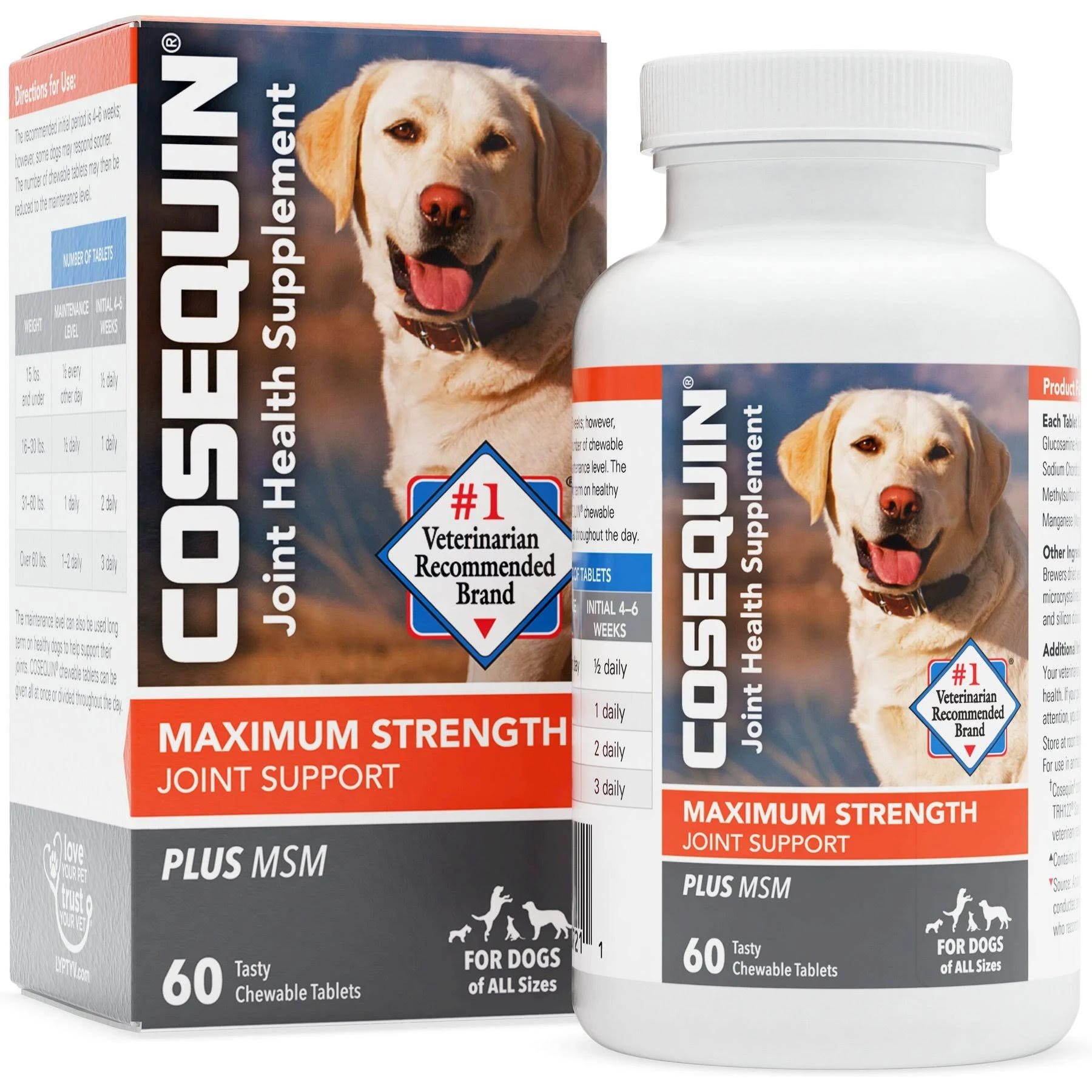 Cosequin Joint Health Supplement for Dogs: Maximum Strength Chewable Tablets - 60 Count | Image