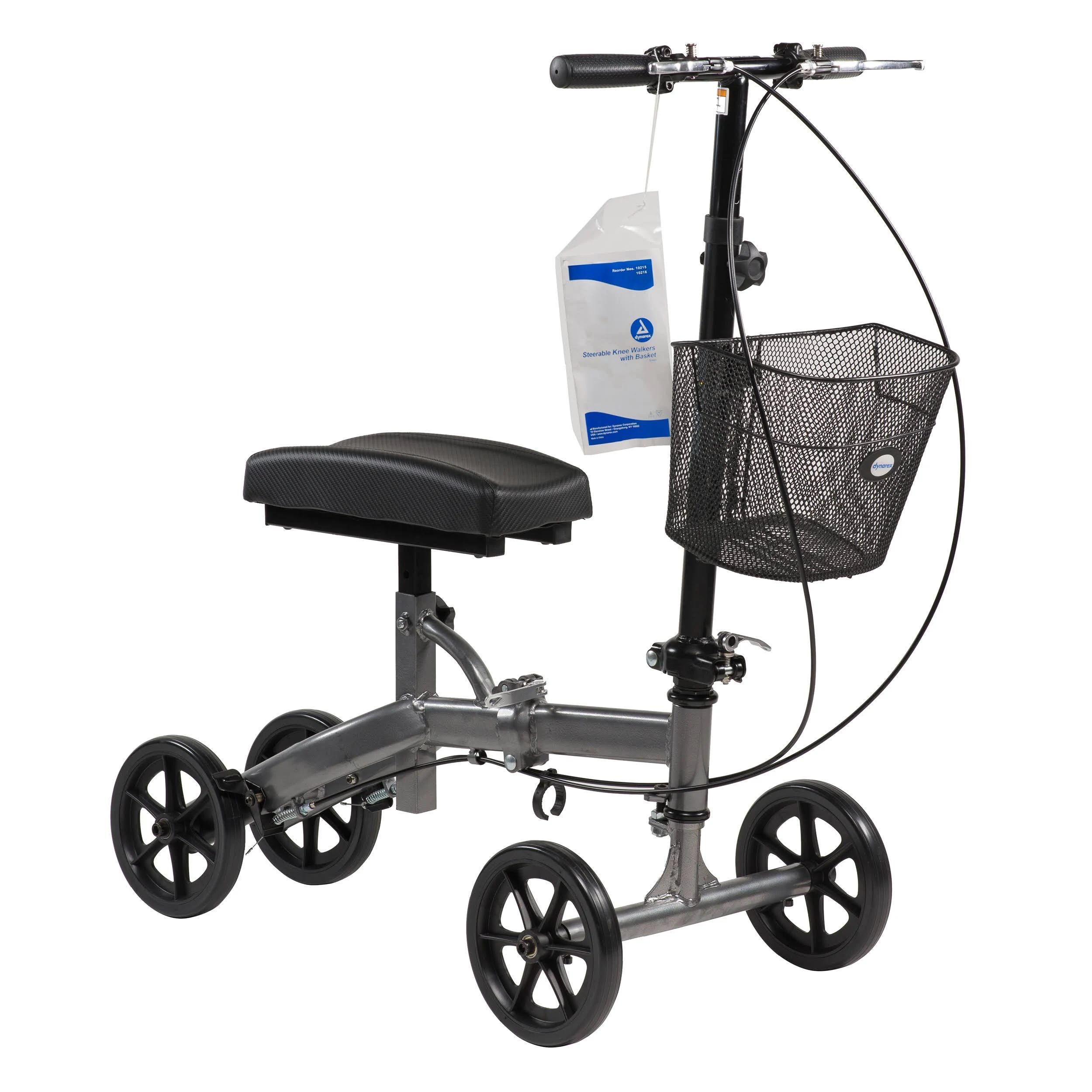 Dynarex Compact Knee Walker with Adjustable Basket | Image