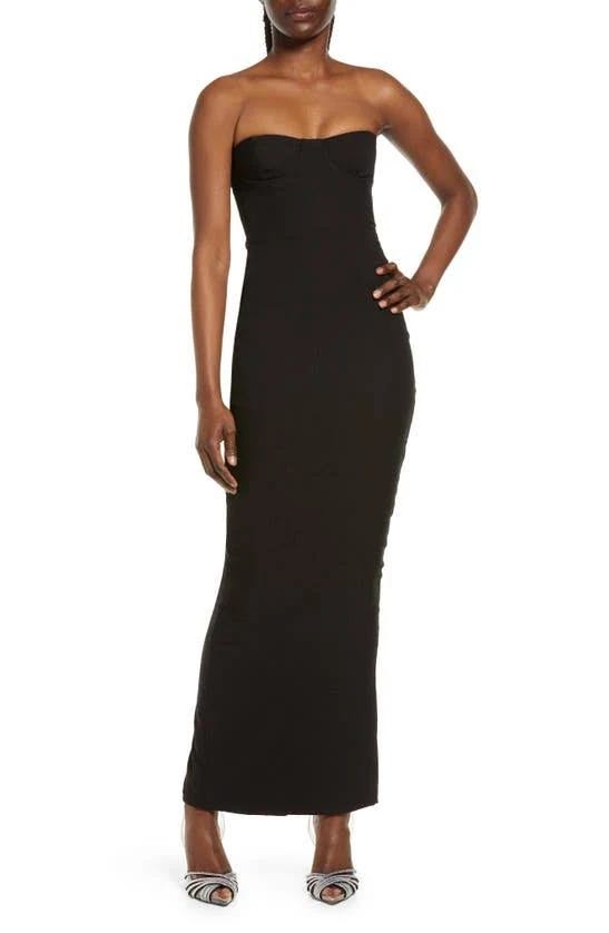 Black Strapless Maxi Dress for Elegant Events | Image