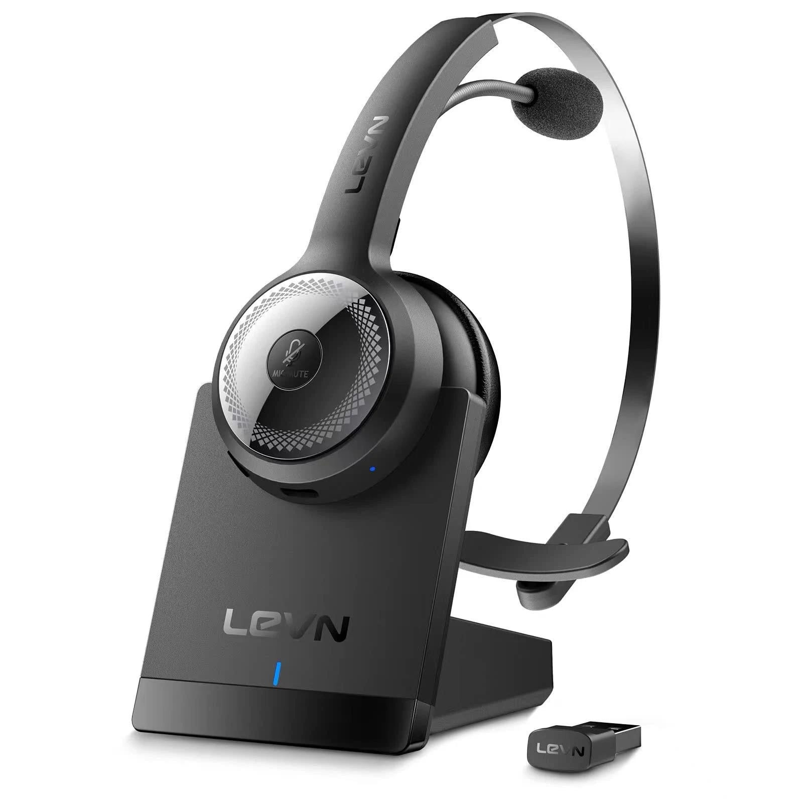 Levn Wireless Bluetooth Headset with Ai Noise Cancellation and Microphone | Image