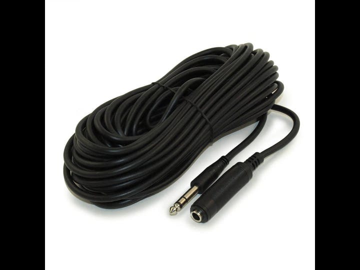 1-4-stereo-extension-cable-male-to-female-28awg-nickel-plated-in-black-size-50-feet-1