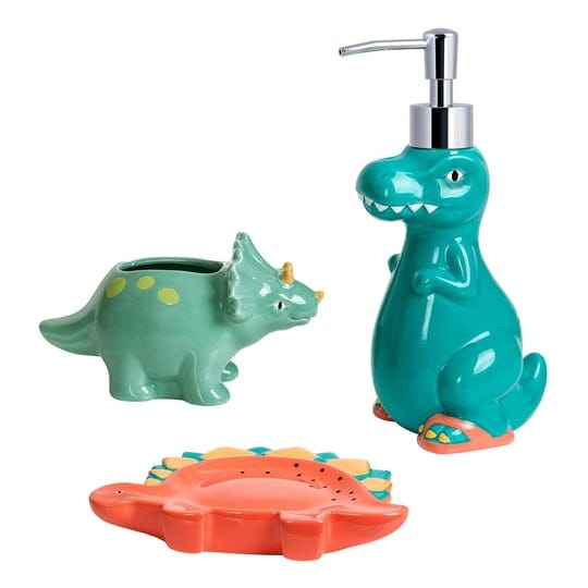 3pc-dinosaur-kids-bath-set-with-soap-dish-allure-home-creations-1