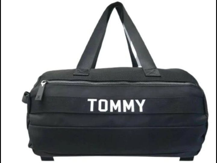 tommy-hilfiger-69j2295-001-black-nylon-round-sport-duffle-casual-duffel-bag-1