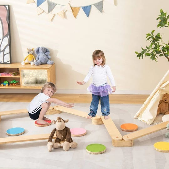 infans-montessori-wooden-balance-beam-stepping-stones-for-kids-12-piece-obstacle-course-for-playroom-1