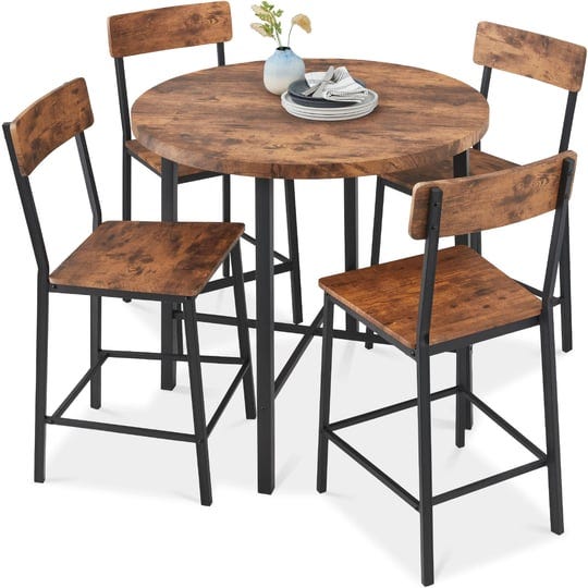best-choice-products-5-piece-modern-round-counter-height-dining-set-w-4-chairs-1-5in-thick-table-bro-1