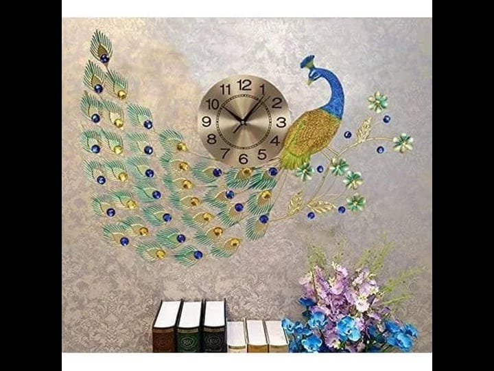 ebros-30-inch-wide-large-iridescent-peacock-gold-plated-metal-wall-clock-analog-face-1