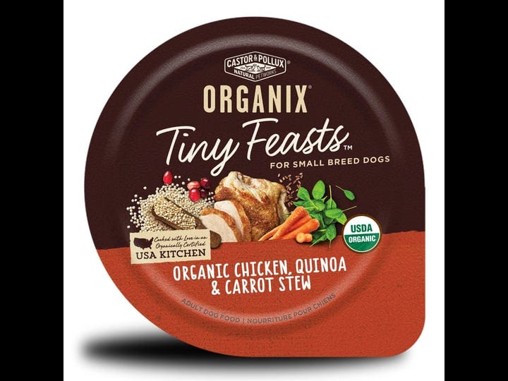 castor-pollux-organix-tiny-feasts-organic-chicken-quinoa-and-carrot-stew-wet-dog-food-3-5-oz-case-of-1