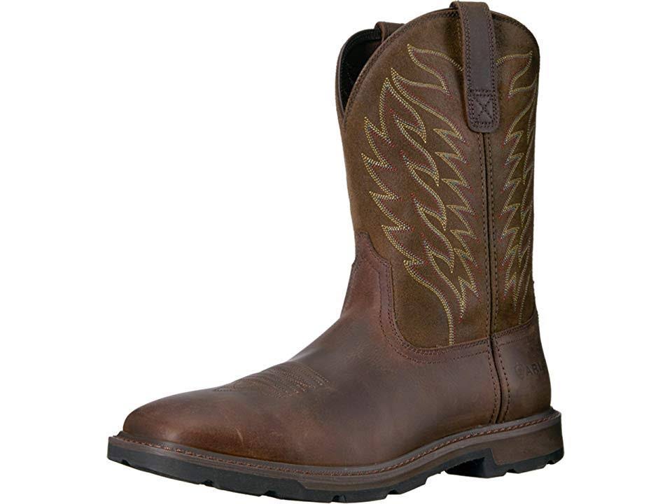 Premium Leather Ariat Groundbreaker Wide Square Toe Boot for Men | Image