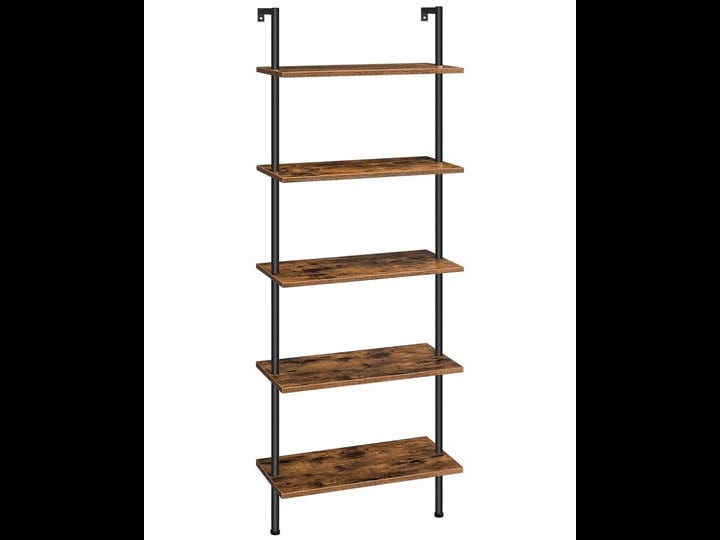 hoobro-diy-ladder-shelf-bookcase-5-tier-wall-mounted-ladder-bookshelf-office-vertical-bookcase-woode-1