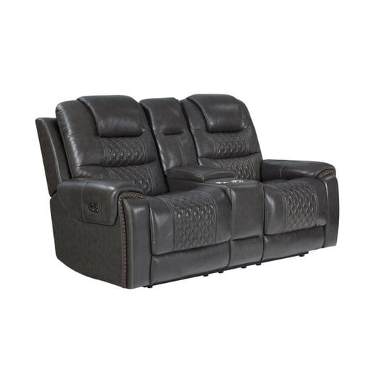 coaster-north-power2-loveseat-charcoal-1