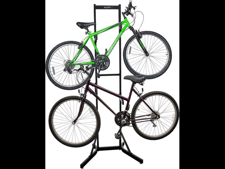 raxgo-bike-storage-rack-2-bicycle-garage-stand-freestanding-adjustable-hooks-universal-1