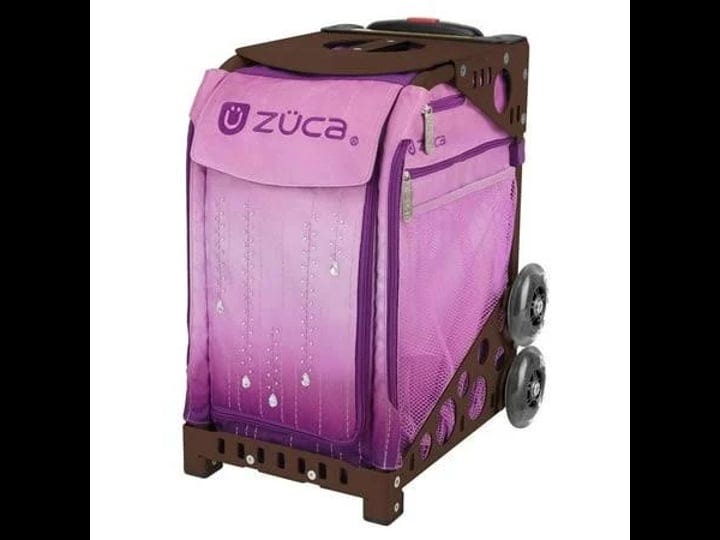 zuca-velvet-rain-sport-bag-and-brown-frame-with-flashing-wheels-1