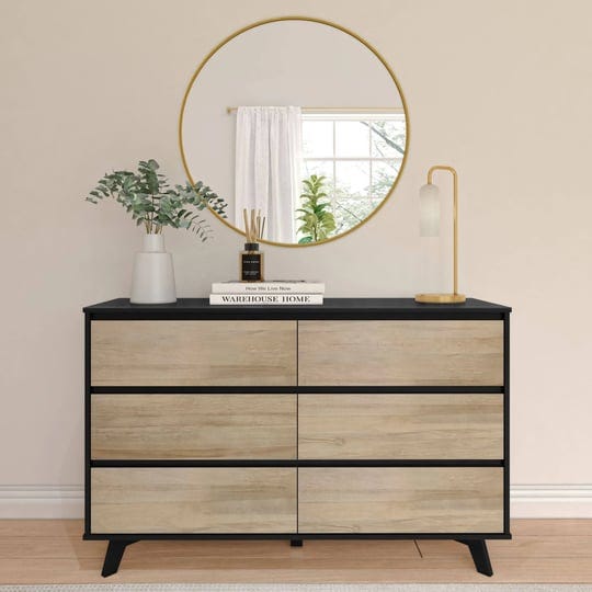 modern-6-drawer-dresser-black-blonde-natural-wide-solid-wood-chest-of-drawers-large-scandinavian-min-1