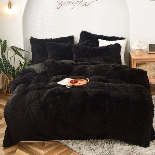 morromorn-5-pcs-shaggy-duvet-cover-bedding-set-long-faux-fur-luxury-ultra-soft-full-queen-black-1