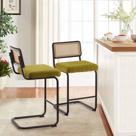 lucky-monet-velvet-upholstered-bar-counter-stools-with-rattan-backrest-set-of-2-26-inchblack-legs-ol-1