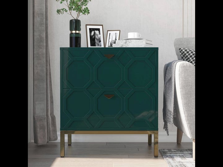 clihome-2-drawer-mdf-green-side-table-green-nightstand-w50-zo-0486-1