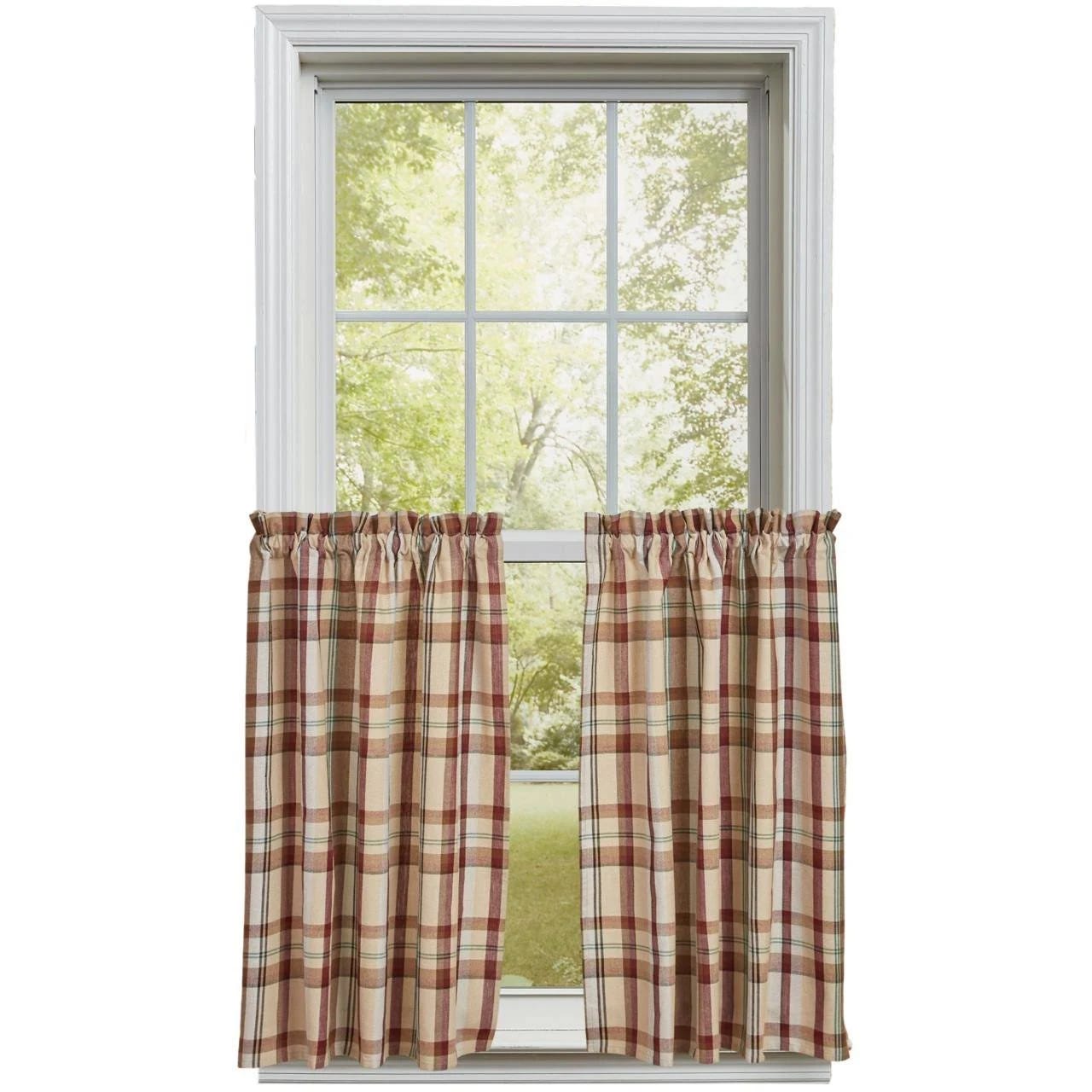 Rustic Plaid Tiered Curtains for Your Home Atmosphere | Image