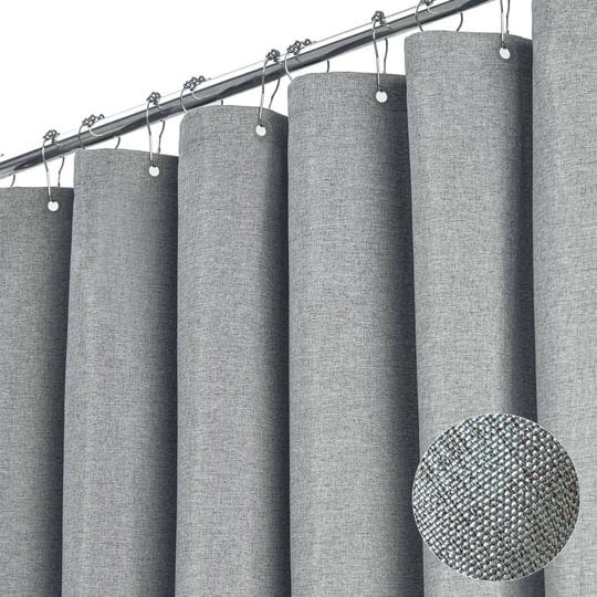 bttn-long-grey-fabric-shower-curtain-230gsm-linen-textured-heavy-duty-cloth-shower-curtain-set-with--1