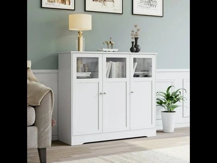 homfa-white-accent-cabinet-37-4-tall-storage-sideboard-cabinet-with-3-glass-doors-size-42-5-large-x--1