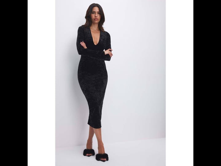 good-american-plunge-neck-long-sleeve-velvet-midi-dress-in-black001-at-nordstrom-rack-size-0xs-1