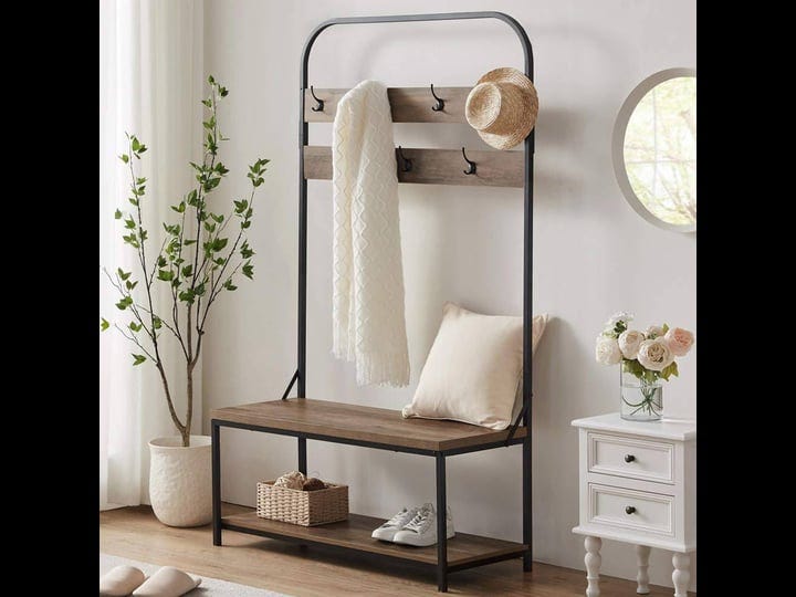 ibf-coat-rack-with-shoe-bench-modern-hall-tree-with-storage-bench-for-entryway-industrial-metal-and--1