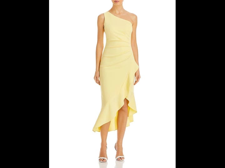 aqua-womens-crepe-one-shoulder-midi-dress-lemon-1