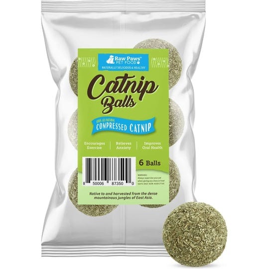 raw-paws-compressed-catnip-ball-cat-toy-6-count-1