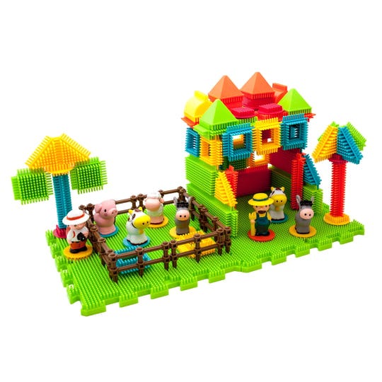 picassotiles-ptb100-100pcs-bristle-shape-3d-stem-building-blocks-tiles-farm-theme-set-1