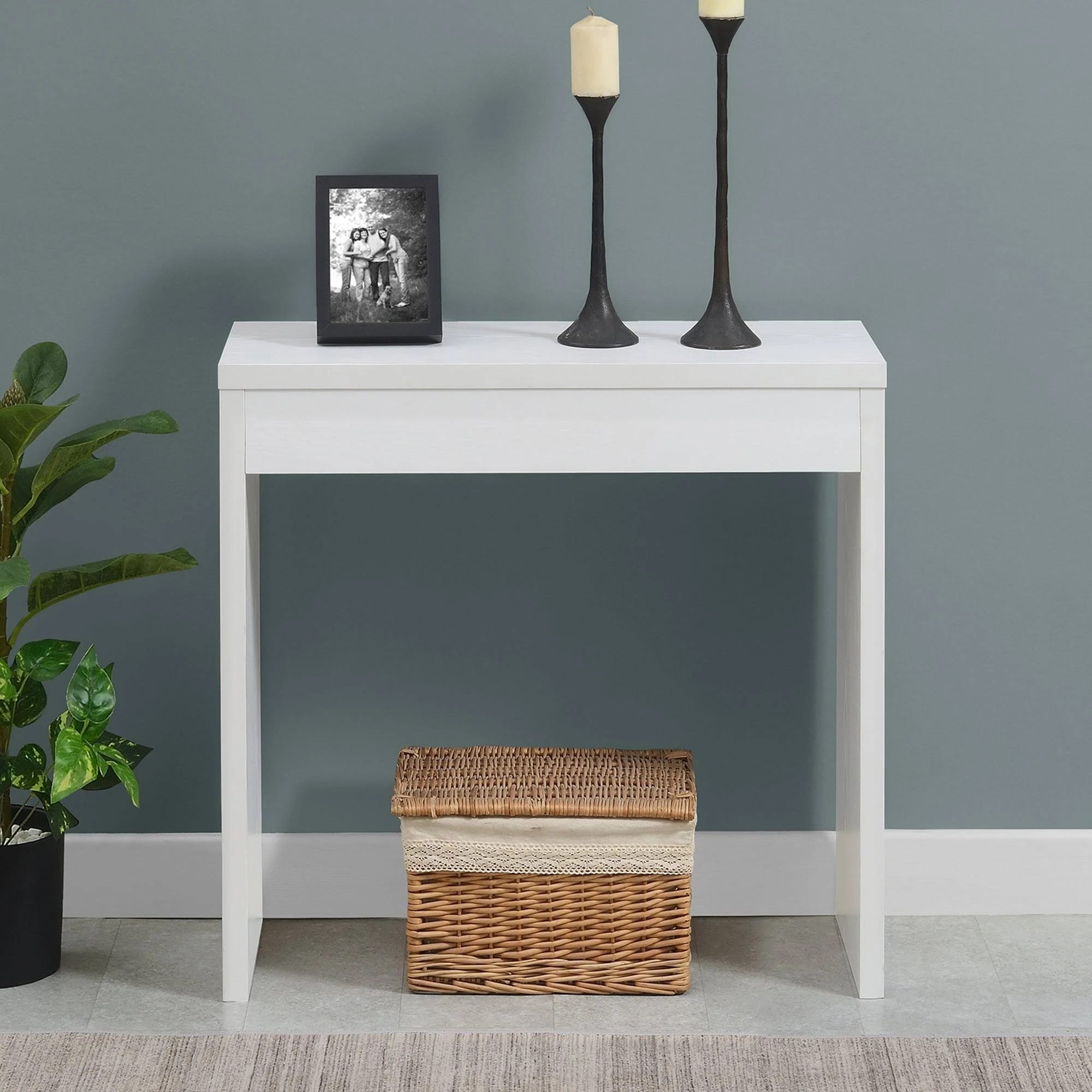 Northfield White Wood Entryway Hall Table | Image