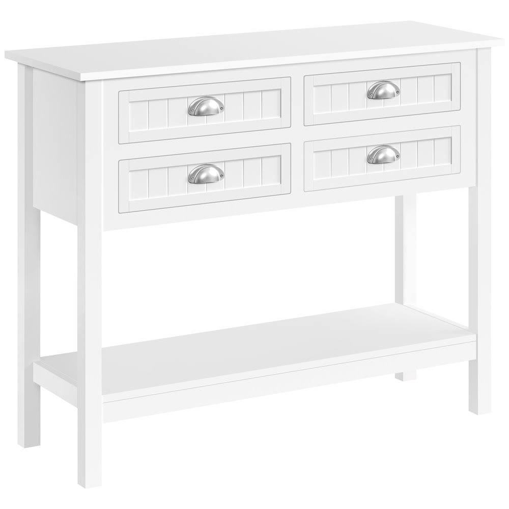 Modern White 4-Drawer Console Table by Yaheetech | Image