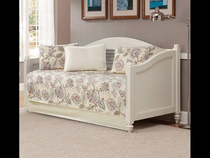 home-collection-5pc-daybed-cover-bedspread-quilt-set-floral-beige-pink-blue-taupe-green-flowers-leav-1