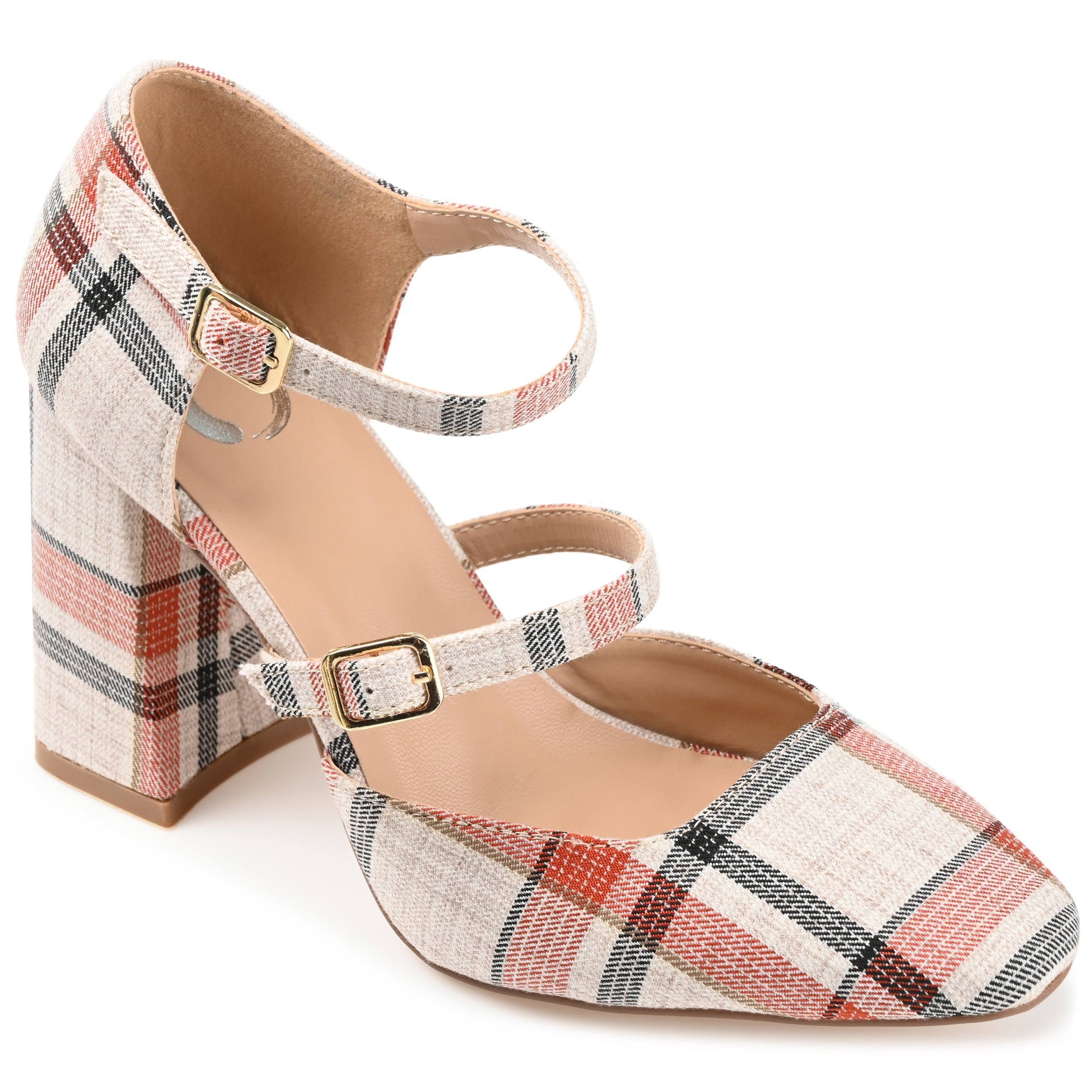 Comfortable Padded Plaid Pump by Journee Collection | Image