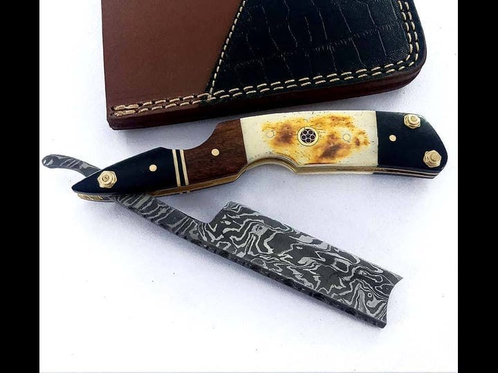 damascus-steel-straight-razor-barber-salon-shaving-shave-real-leather-sheath-sm151-1