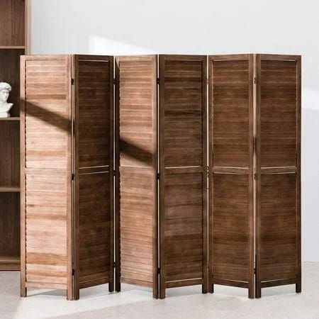 Cl.hpahkl Room Dividers: 
5.75 ft Height Luxury Louvered Privacy Wall for Space Separation | Image