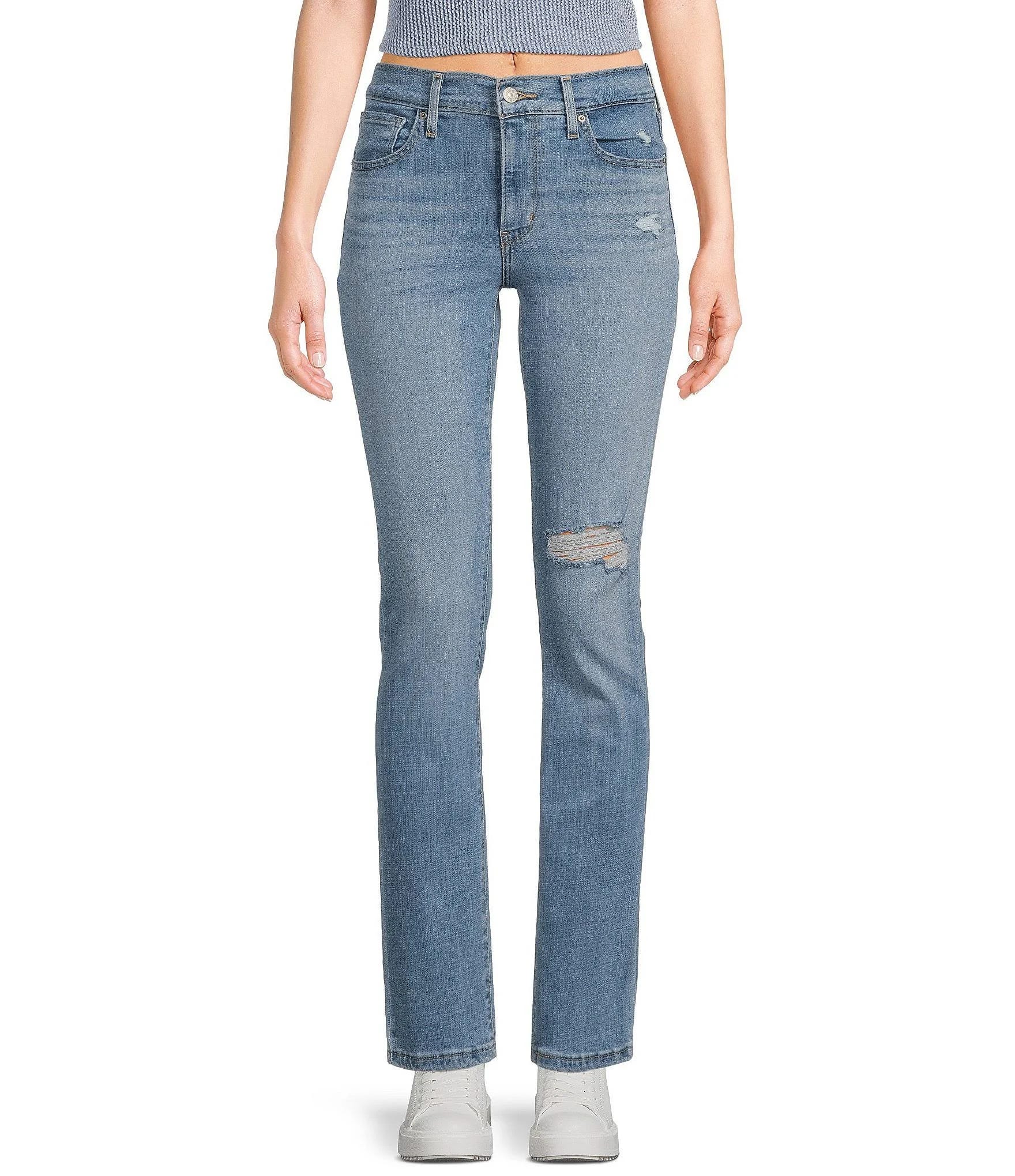 Comfortable High-Rise Straight Jeans for a Flattering Fit | Image