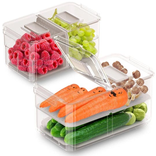 wavelux-produce-saver-containers-for-refrigerator-food-fruit-vegetables-storage-2pcs-stackable-fridg-1