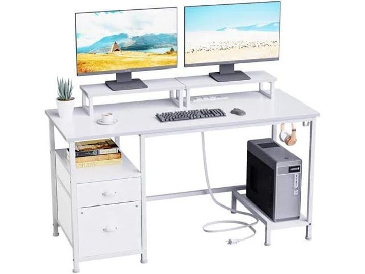 furologee-white-computer-desk-with-drawer-and-power-outlets-47-office-desk-with-2-monitor-stands-and-1