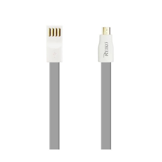 reiko-flat-magnetic-gold-plated-micro-usb-data-cable-0-7-foot-in-gray-1