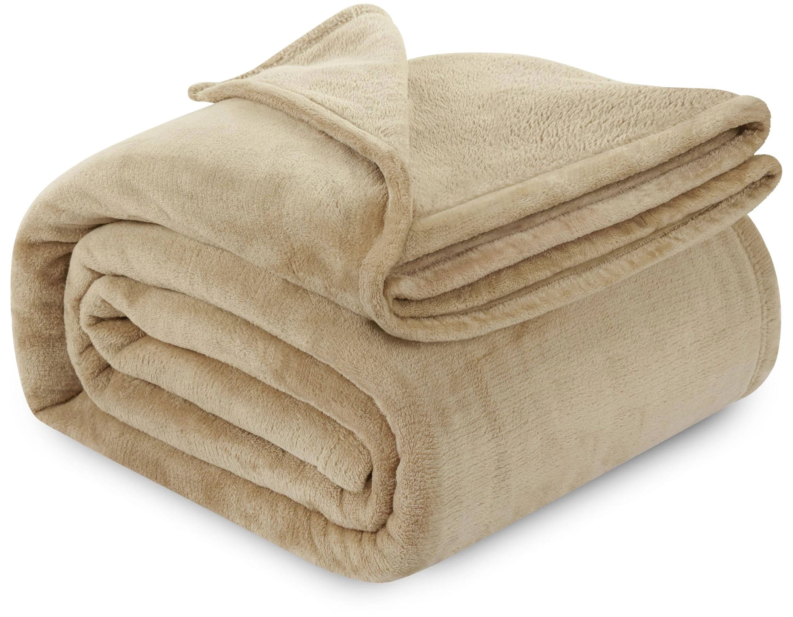 Soft, Lightweight Camel Fleece King-Sized Blanket | Image