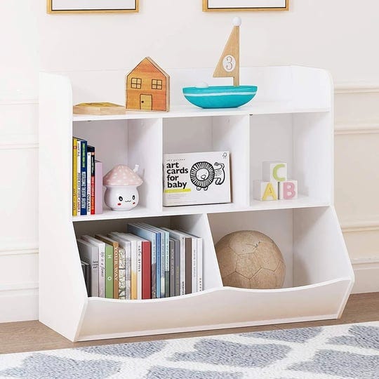 utex-toy-storage-organizer-with-bookcase-kids-multi-shelf-cubby-for-bookstoys-5-white-1