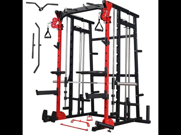 major-lutie-fitness-smith-machine-sml07-all-in-one-home-gym-power-cage-with-smith-bar-and-two-lat-pu-1
