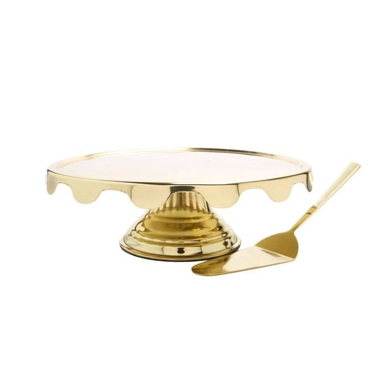 classic-touch-stainless-steel-cake-stand-with-server-gold-13-75-1