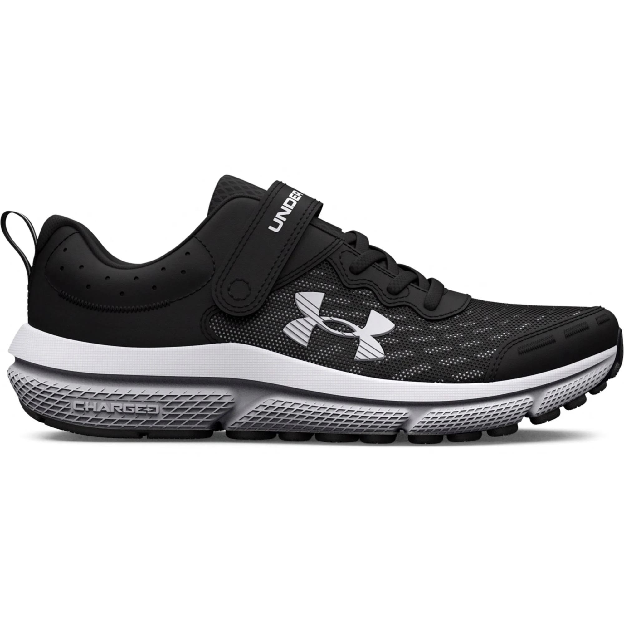 Breathable Black/White Boys' Under Armour Assert 10 Running Shoes | Image