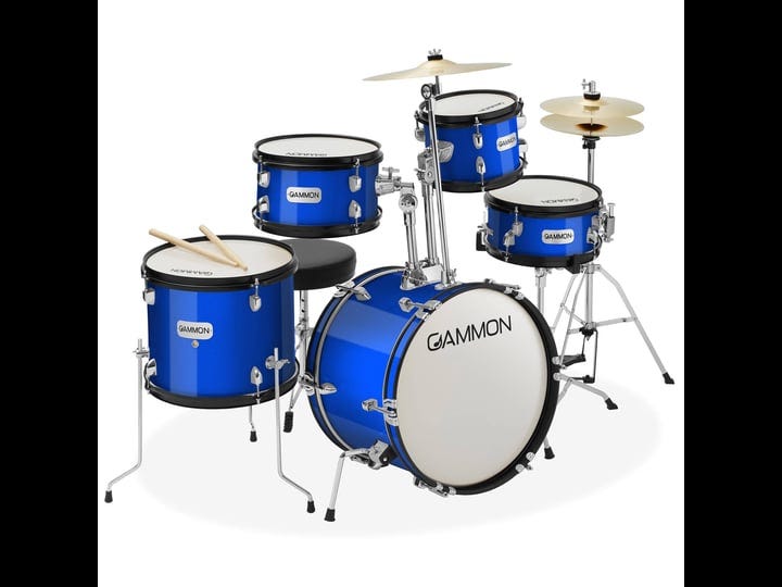 gammon-5-piece-junior-starter-drum-kit-with-cymbals-hardware-sticks-throne-metallic-blue-1