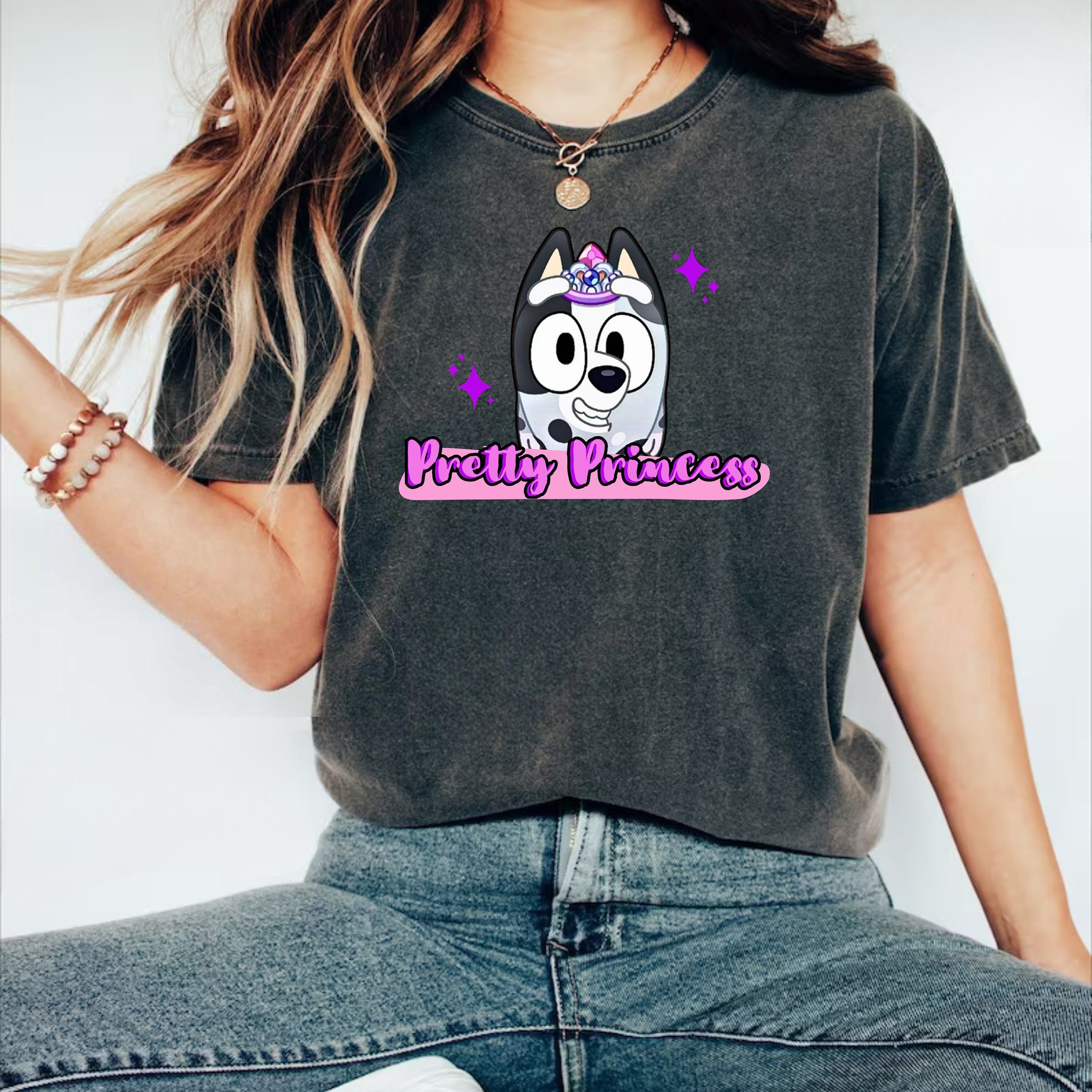 Pretty Princess Muffin Tshirt | Muffin Heeler with a crown | Funny Bluey Tee Shirt | I