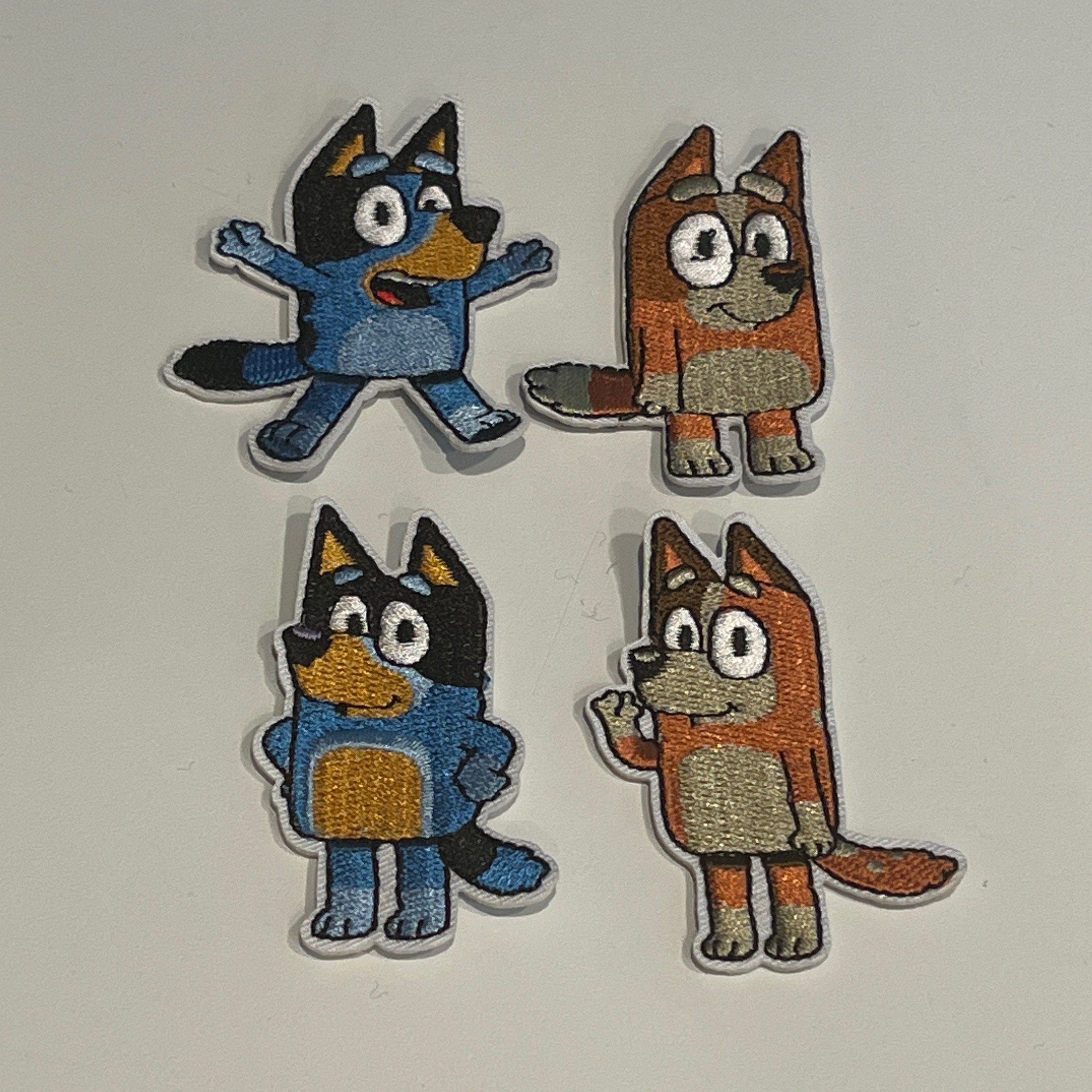 Bluey Bingo Bandit Chilli Heeler Family Dog Cartoon Characters Iron On Patches