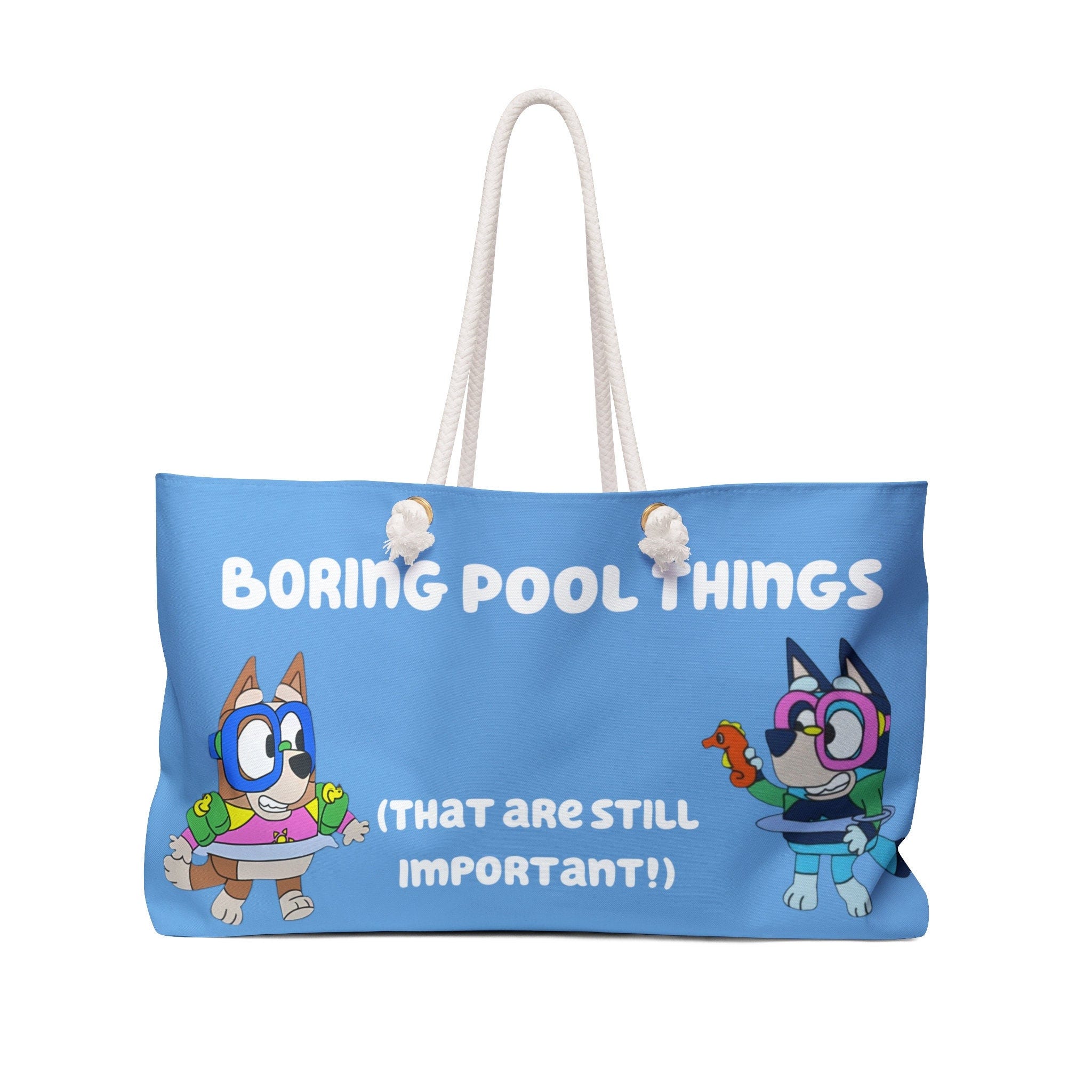 Bluey Themed Beach Bag, Not So Boring Pool Things, Beach Bag, Bluey Pool Episode, Bluey Mum and Dad, Bluey and Bingo Beach Bag, the Pool