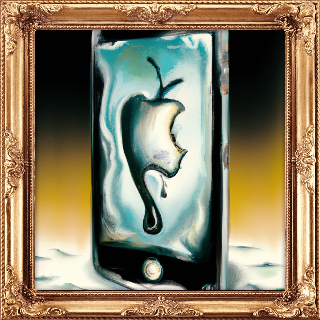 an iPhone painting in Dali’s style